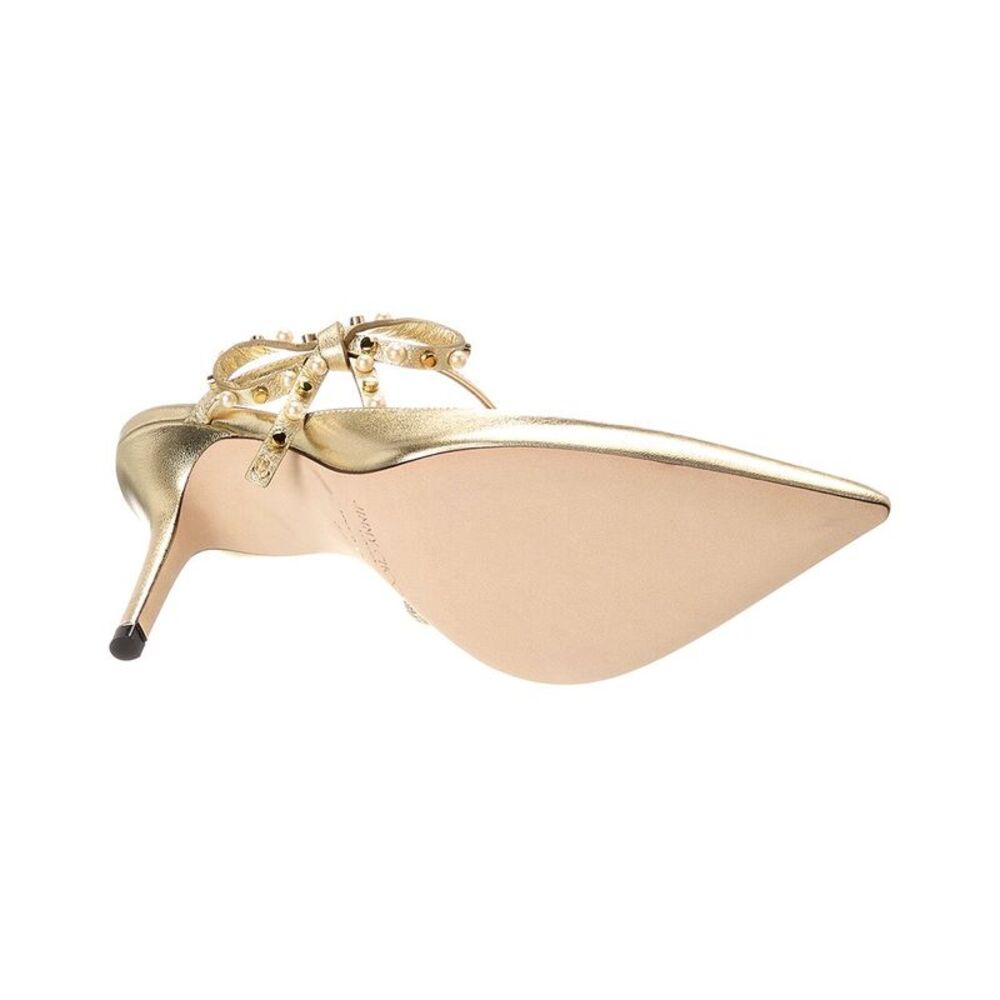 Jimmy Choo Kilia 85 Leather Mule, Gold - Picture 4 of 5